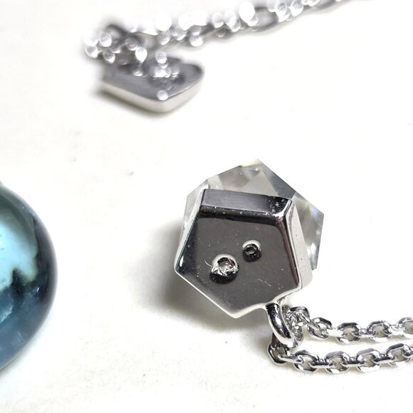 Authentic Swarovski Solitaire Clear Crystal Single Stone Necklace Silver Tone - Picture 2 of 11